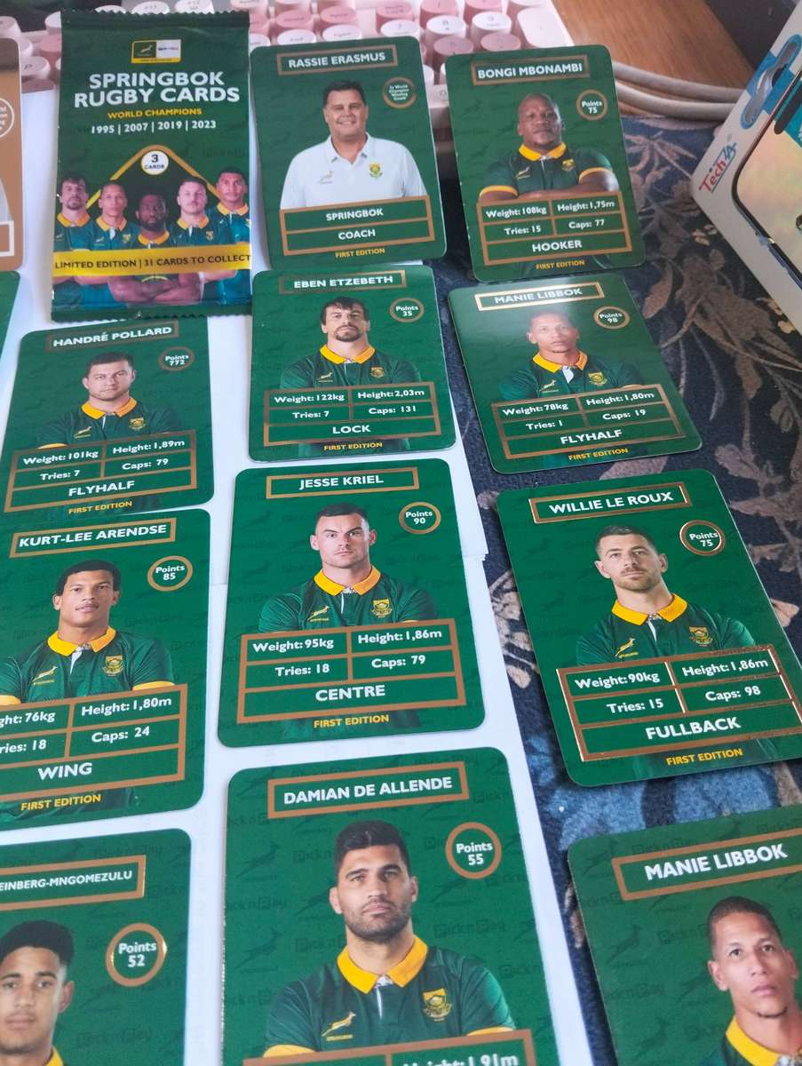 31 x Springbok Pick and Pay Rugby cards - Golden Card