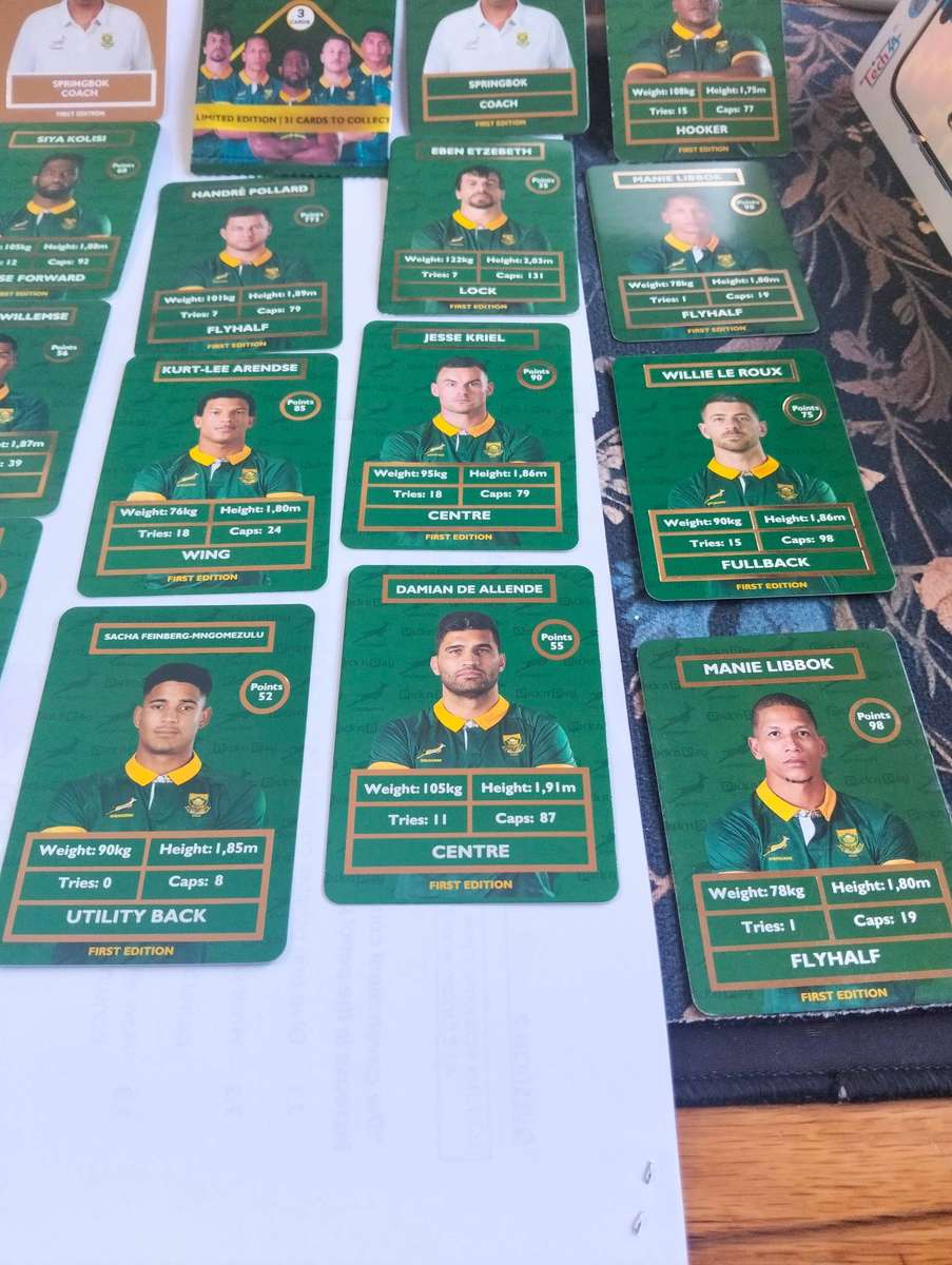31 x Springbok Pick and Pay Rugby cards - Golden Card