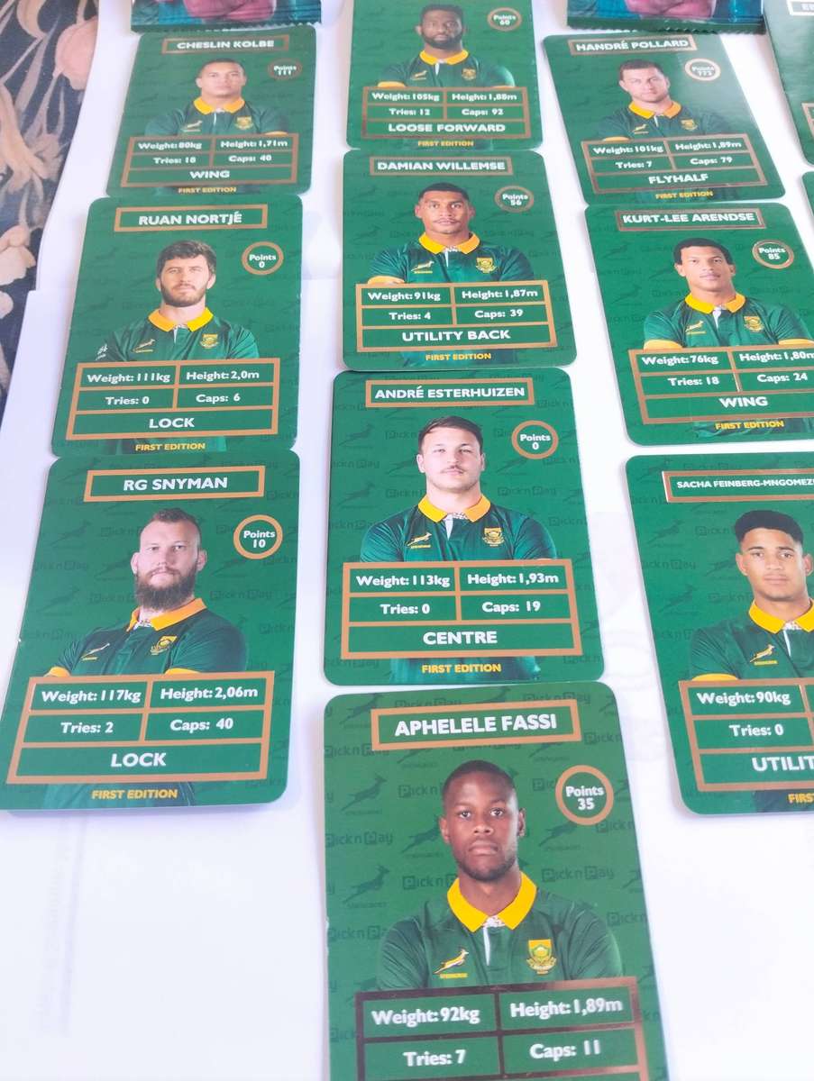 31 x Springbok Pick and Pay Rugby cards - Golden Card