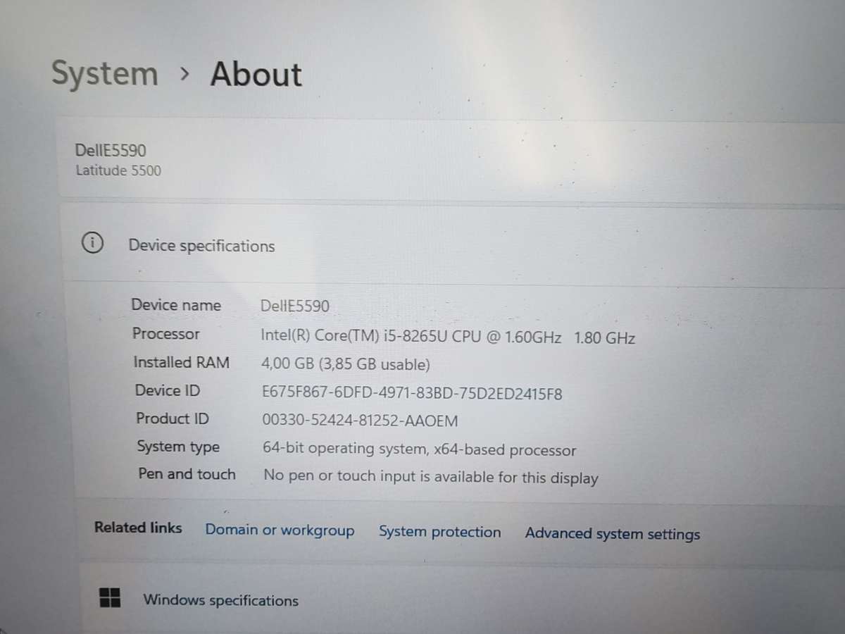 Dell latitude 55100 i5 8th generation