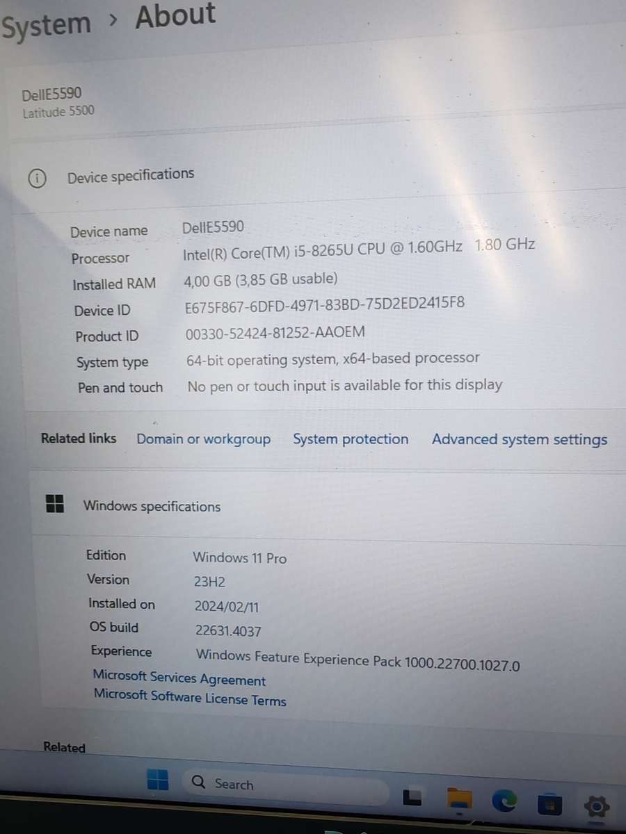 Dell latitude 55100 i5 8th generation
