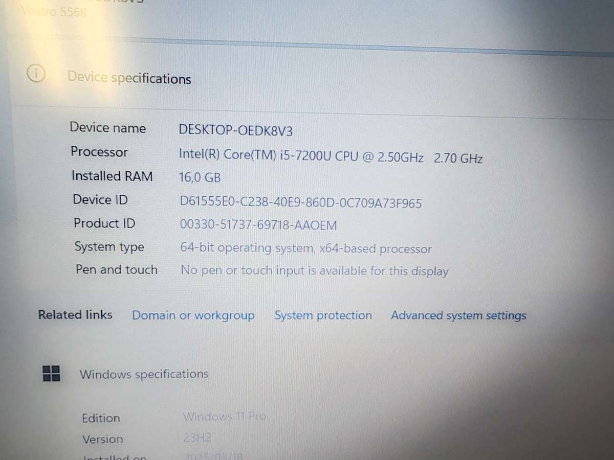 Dell Vostro 5568 i5 7th gen