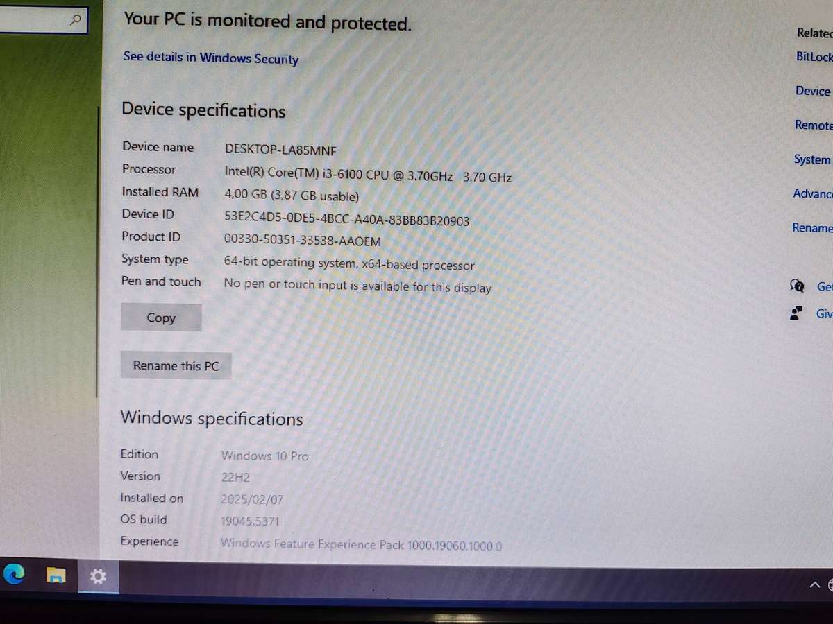 HP 280 G2 MT Business  Desktop PC  BOX i3 6th gen