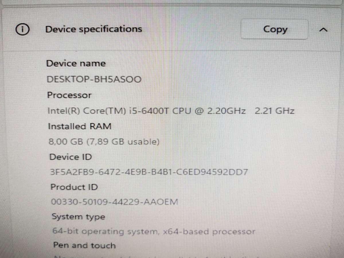 Lenovo ThinkCentre M910q  i5 6th gen Ref8