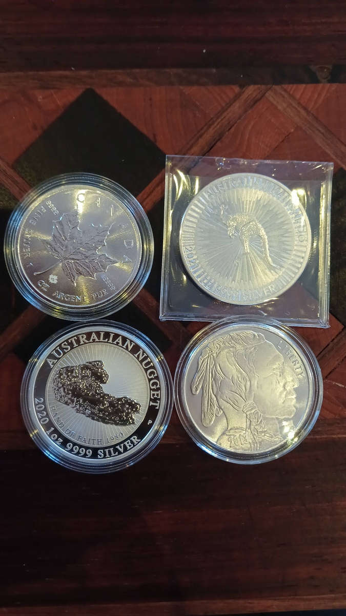 4 x 1 oz silver bullions and rounds