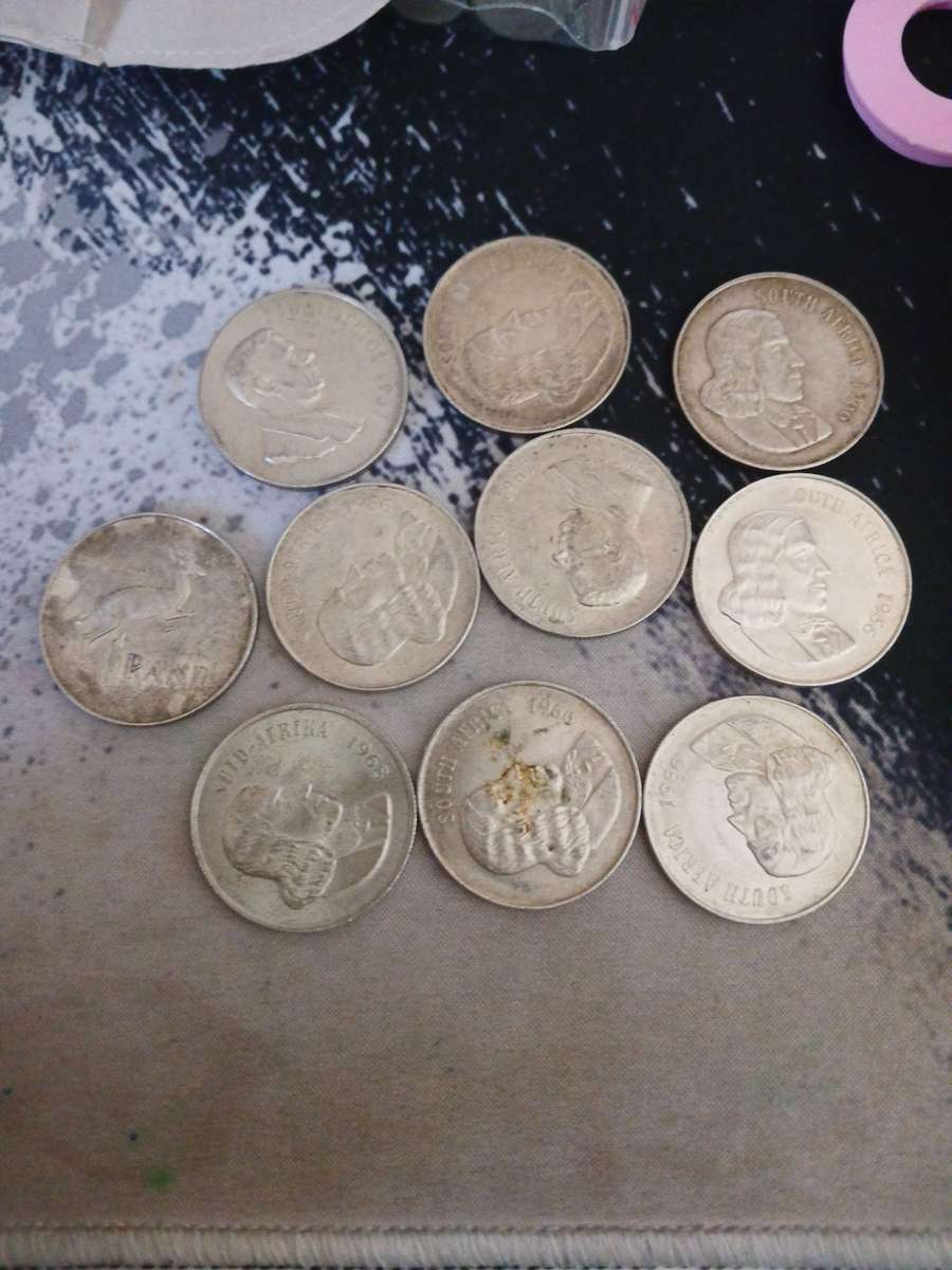 10 x silver 1 rand coins
