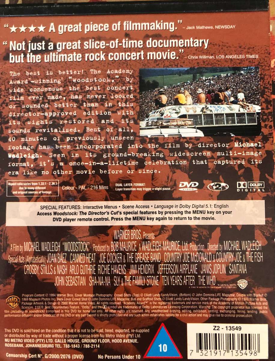 Woodstock dvd and 4cd 25th Anniversary Collection