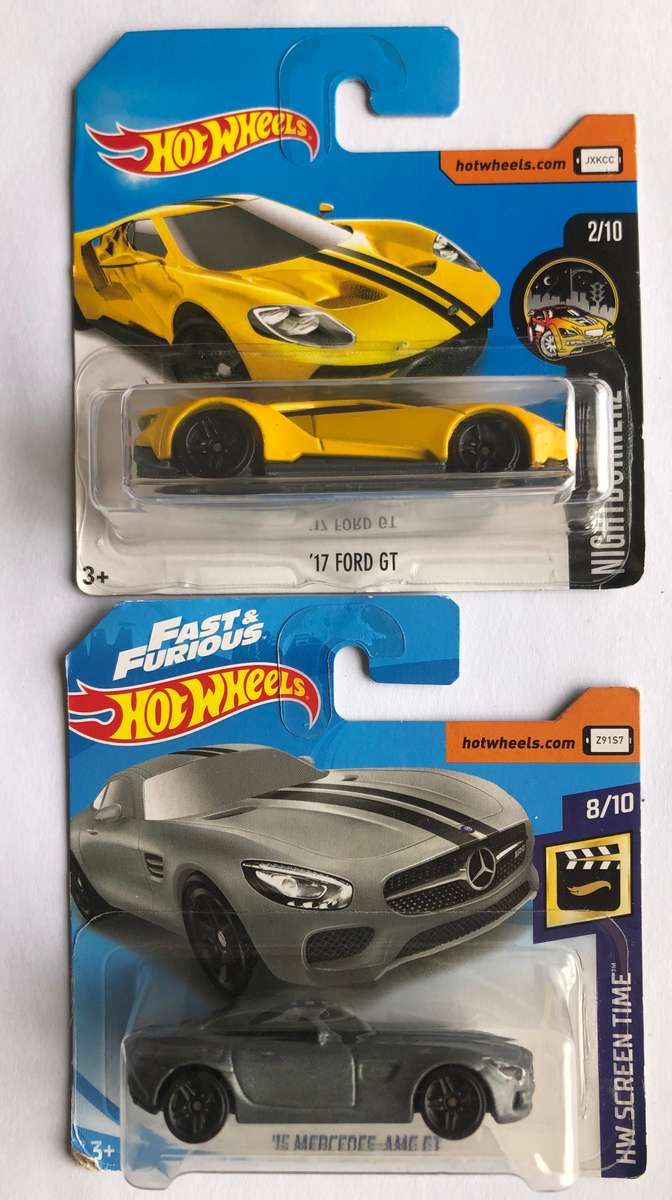 Hotwheels x2  17 Ford GT & 15 Mercedes AMG-GT