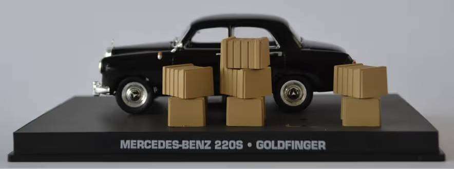James Bond 007 Mercedes Benz 220S - Goldfinger Model Car Scale 1:43 as per photo