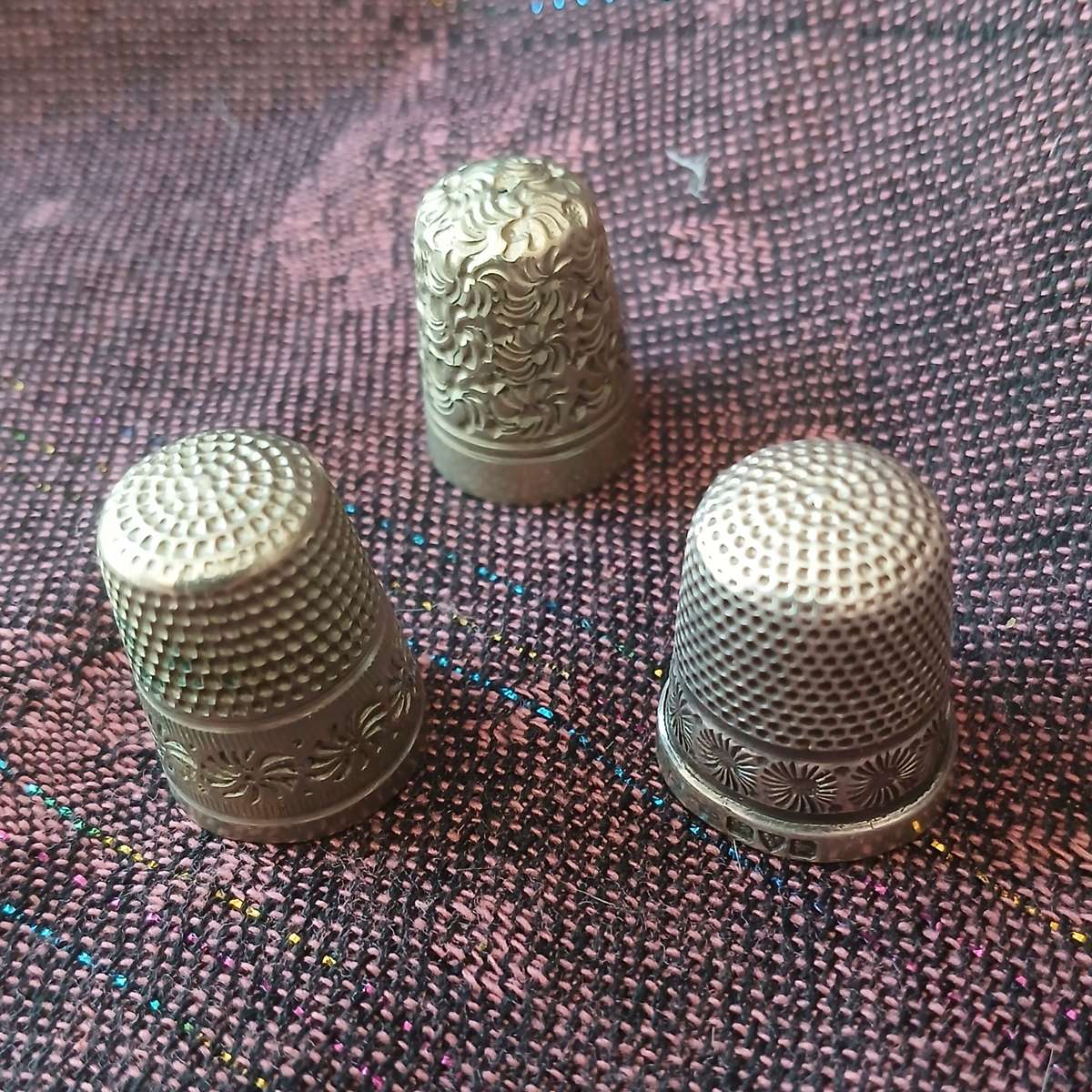 Vintage Silver Thimbles Set of 3