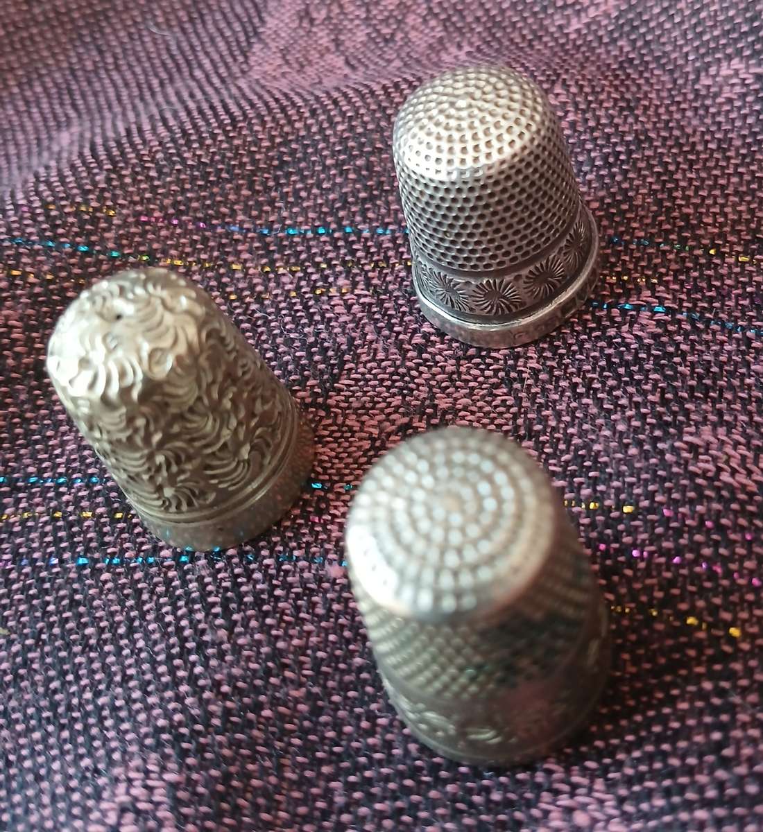 Vintage Silver Thimbles Set of 3