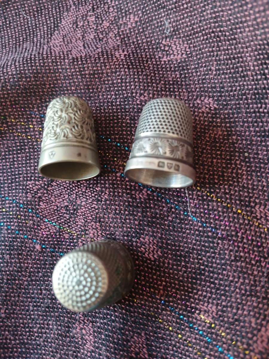 Vintage Silver Thimbles Set of 3