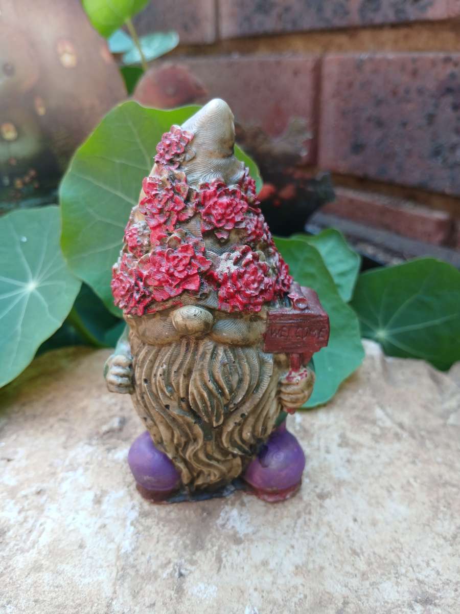 Red Gnome Garden Statue Set