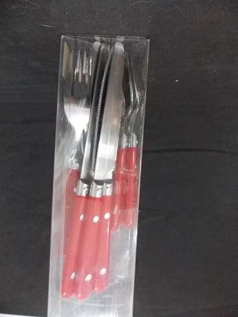 Set of Plastic and Stainless Steel Cutlery Set