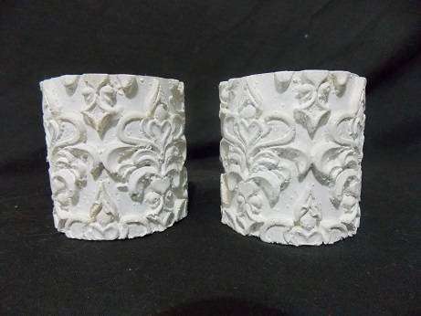 Set of Two Plaster of Paris Tea candle Holders