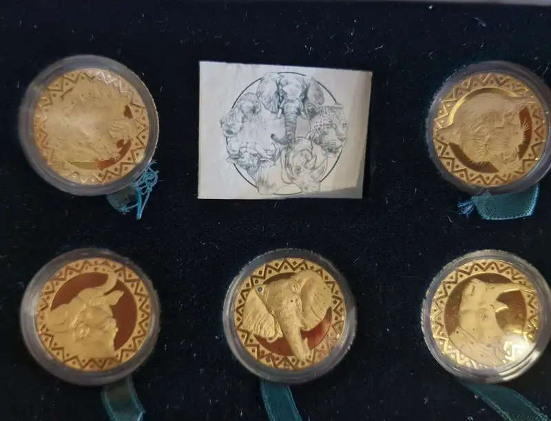 Big Five Silver Medallions (Gold - Plated)