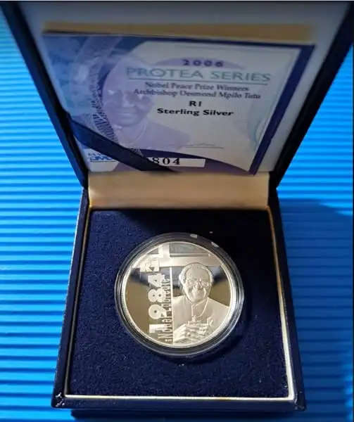 *** 2006 - SA SILVER R1 - DESMOND TUTU - IN BOX WITH COA ***