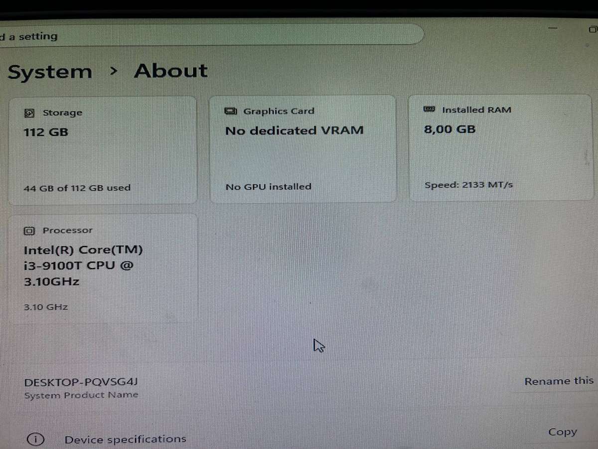 Intel Core i3 9100T PC - READ DESCRIPTION