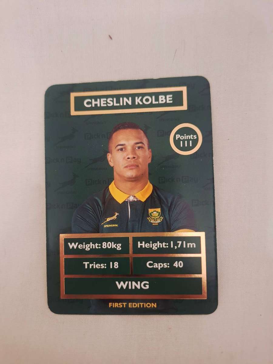 Collectabok springbok 2025 rugby player cards - Kolbe