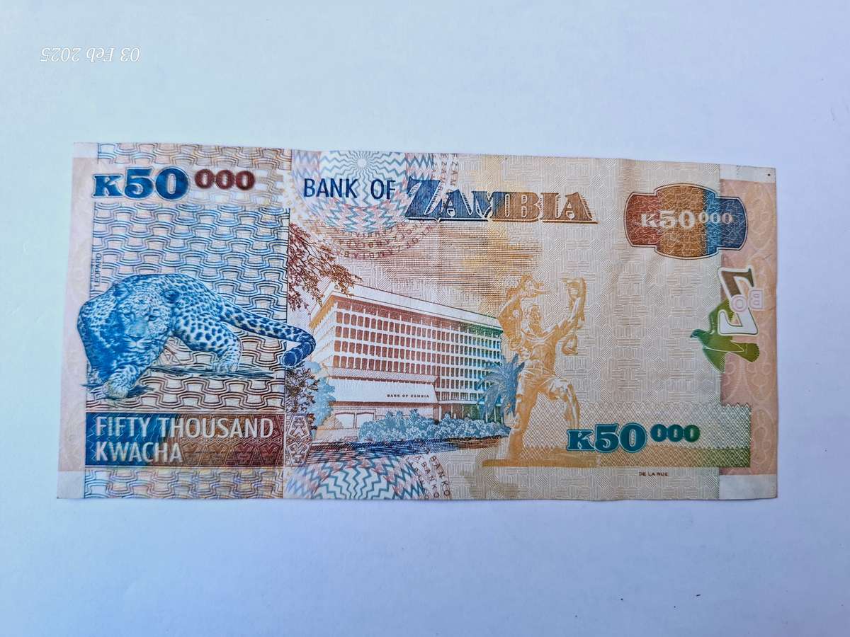 Bank of Zambia 50000 Kwacha bank note of 2008