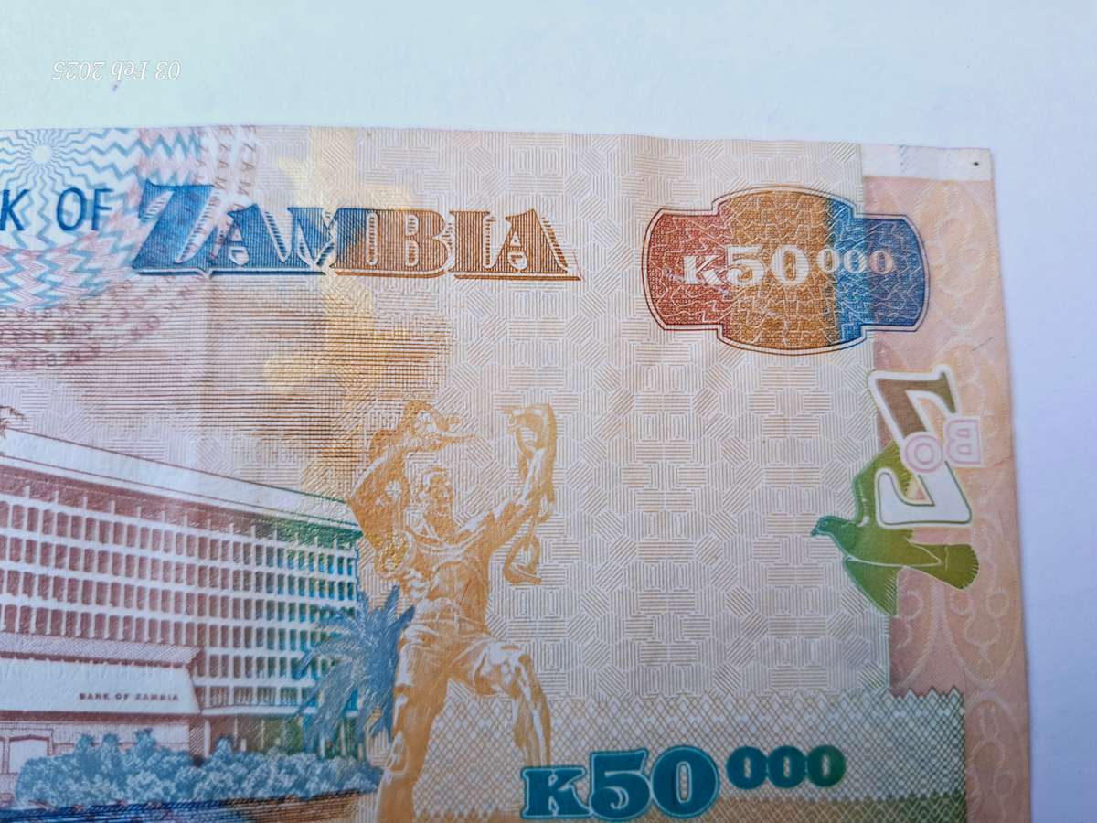 Bank of Zambia 50000 Kwacha bank note of 2008