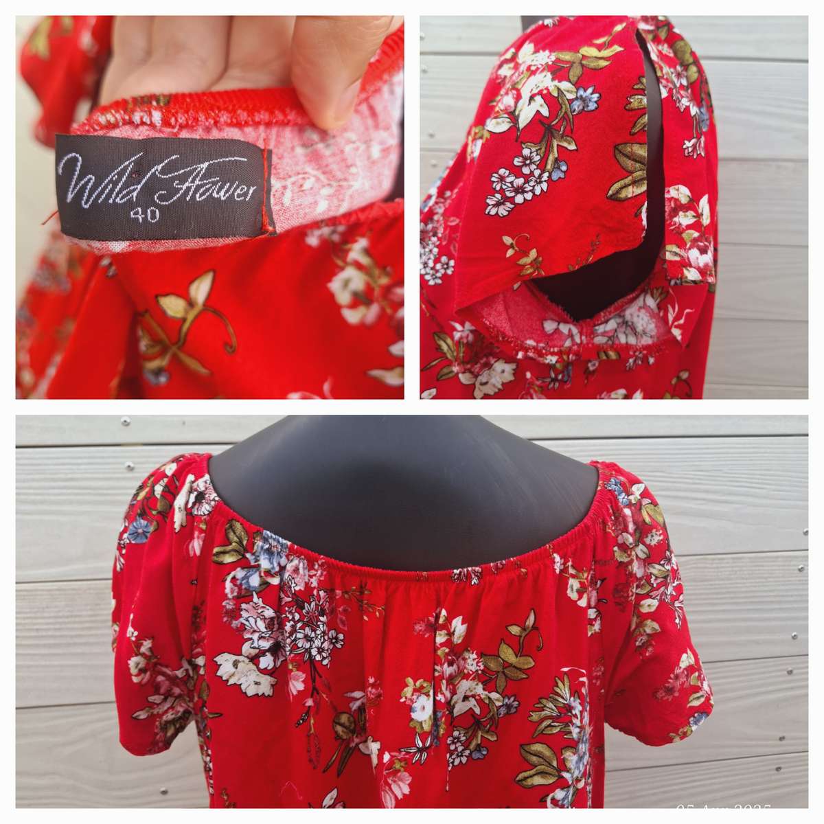 Red floral top - 40