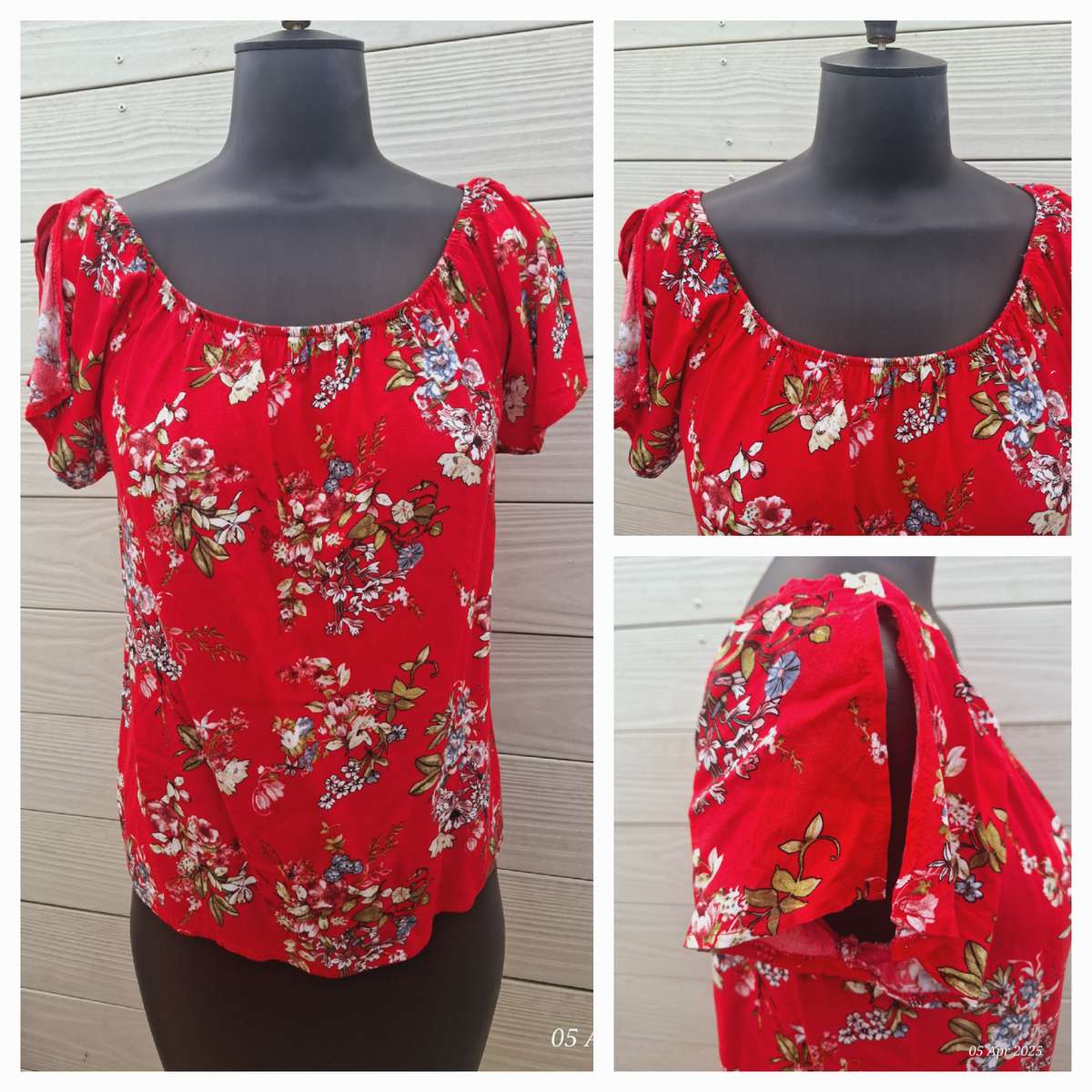 Red floral top - 40