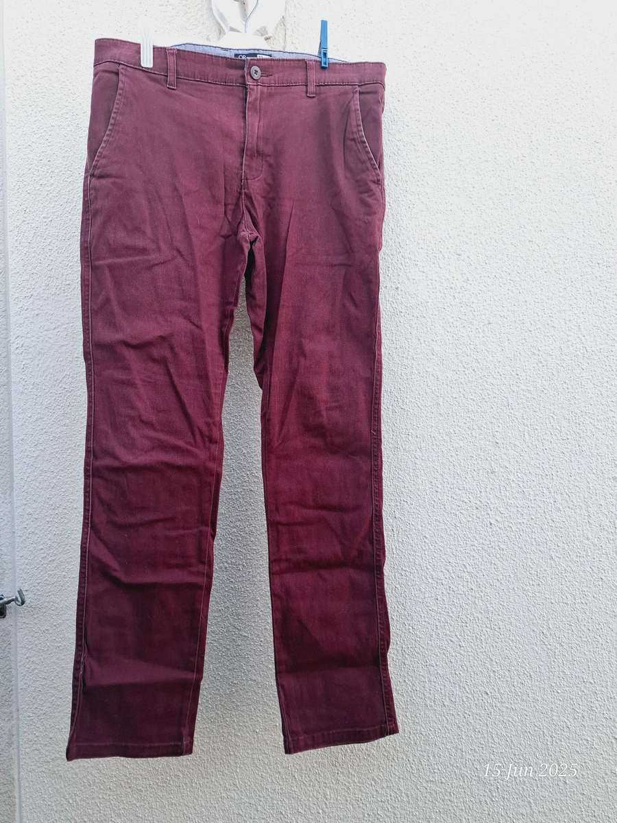 MRP Burgandy Chino Slim Stretch - 32