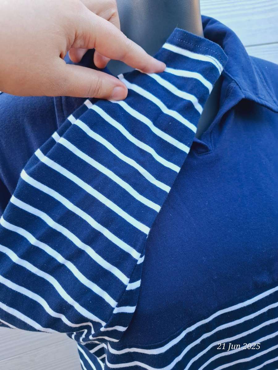 NEW Navy and white striped top with 3/4 sleeves  Size XXL/16