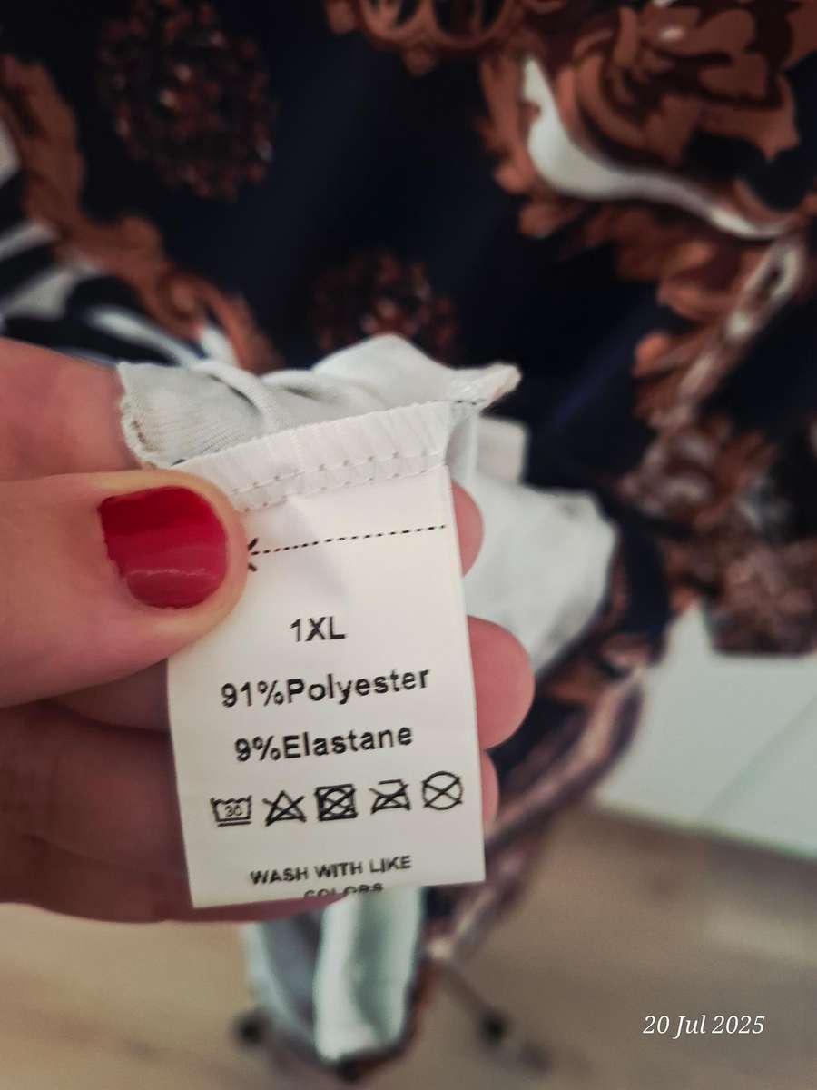 New navy and brown below knee dress.  Size XL