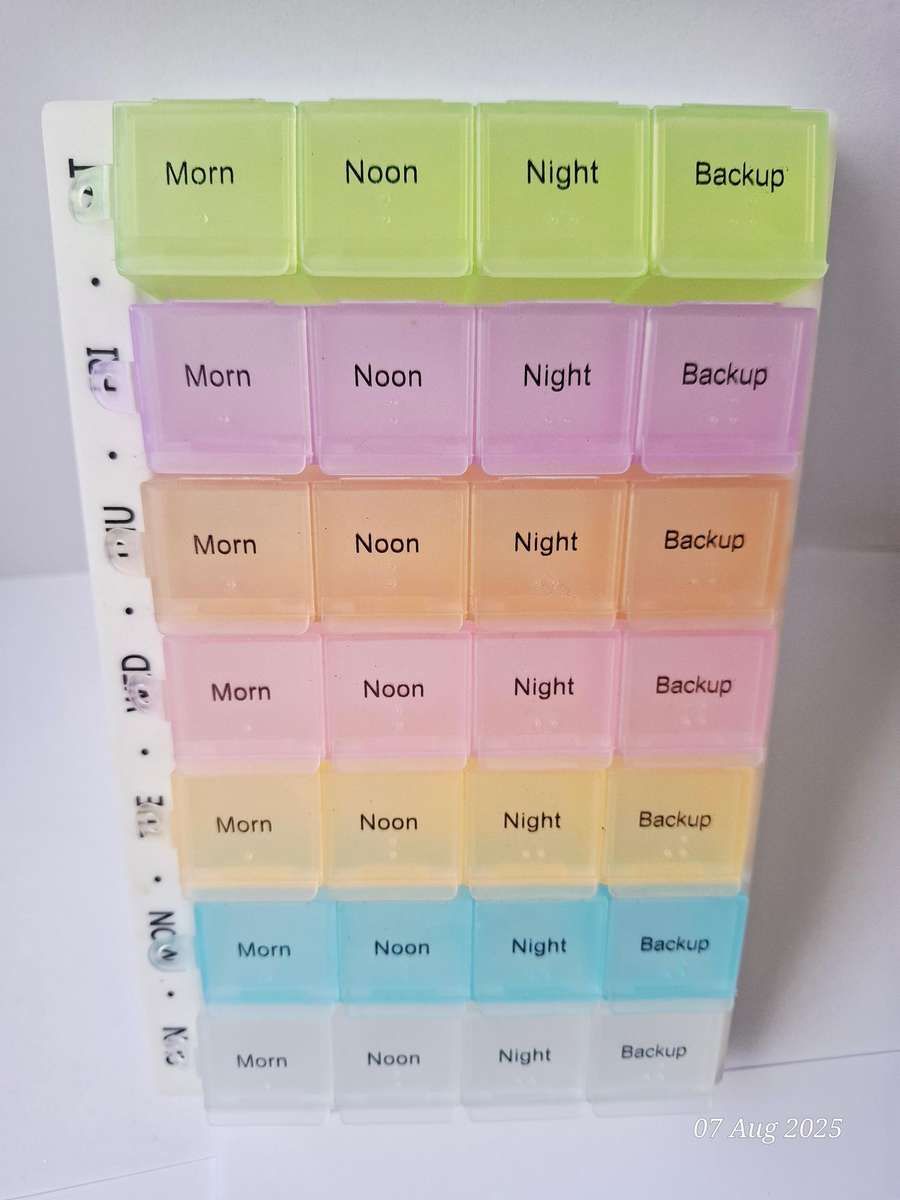 Pill organiser holder