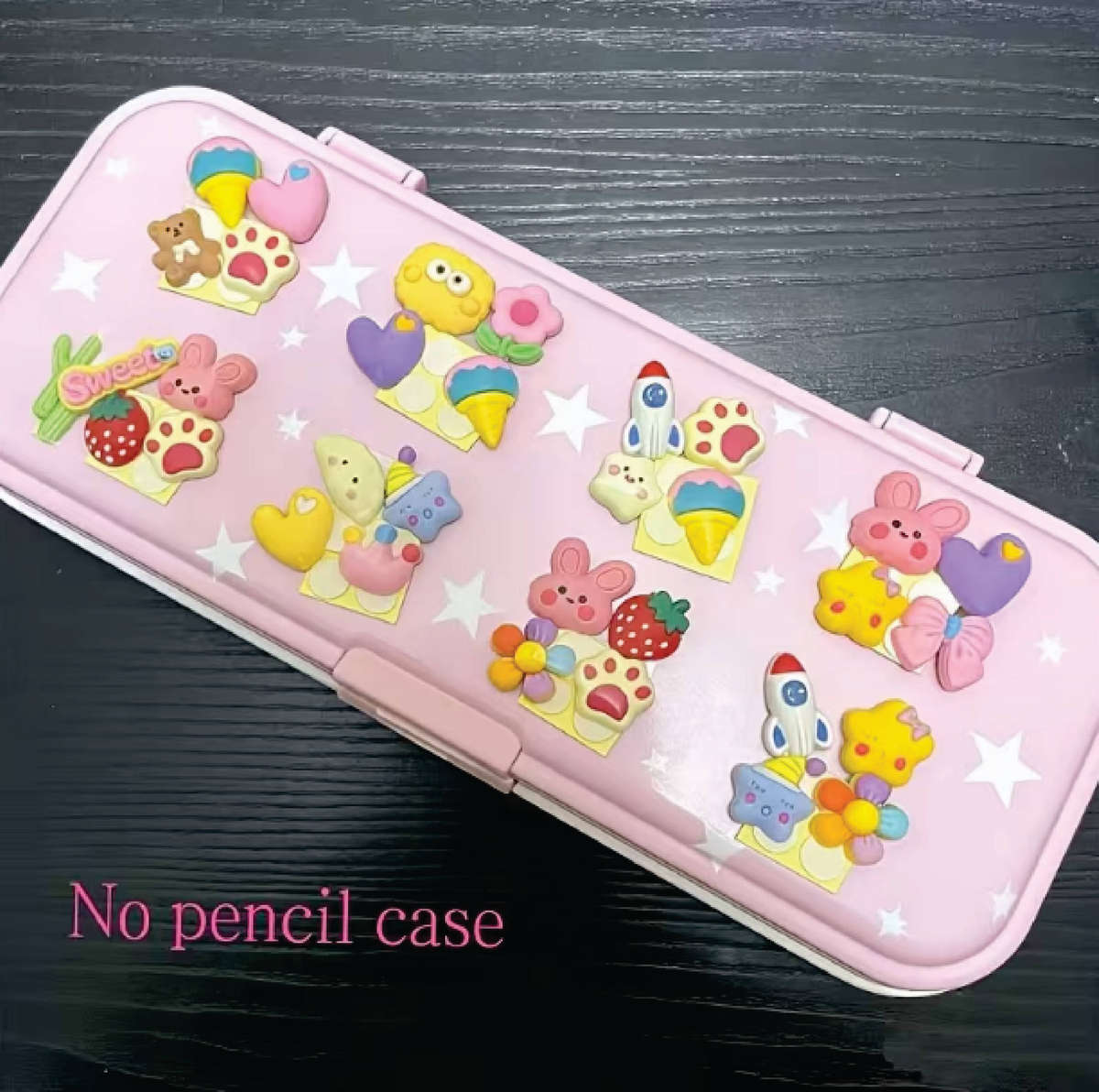 4 Adorable soft rubber cartoon images and 4 round stickers