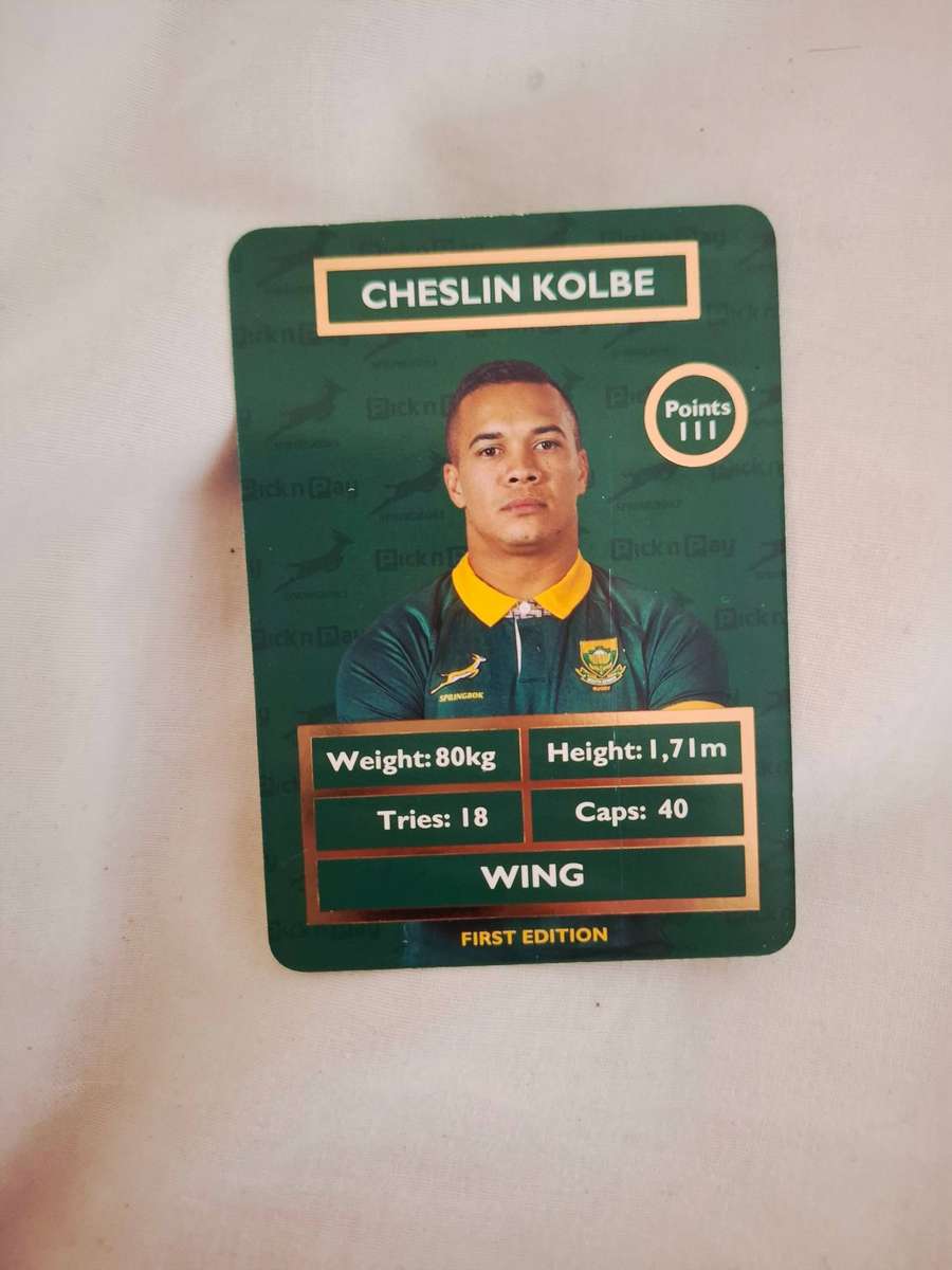 Collectabok springbok 2025 rugby player cards- Kolbe