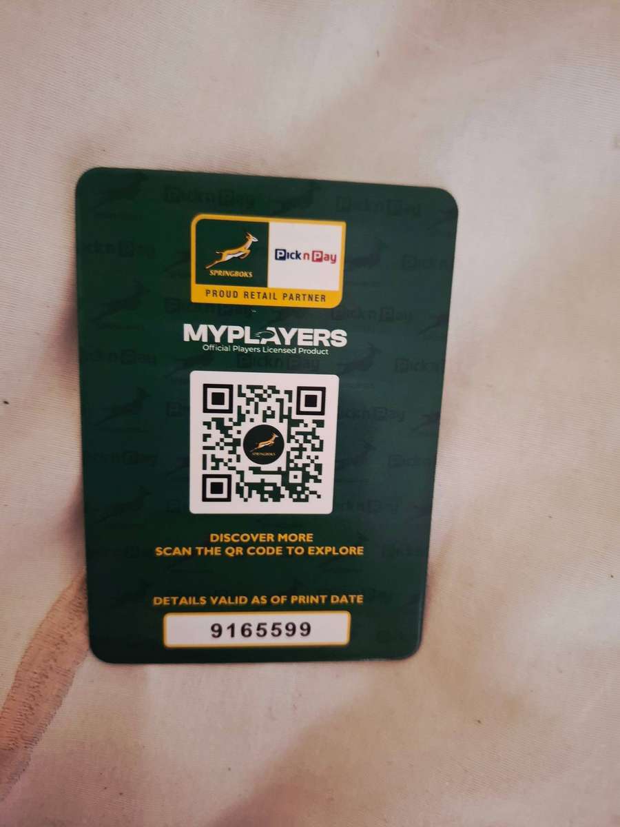 Collectabok springbok 2025 rugby player cards- Kolbe