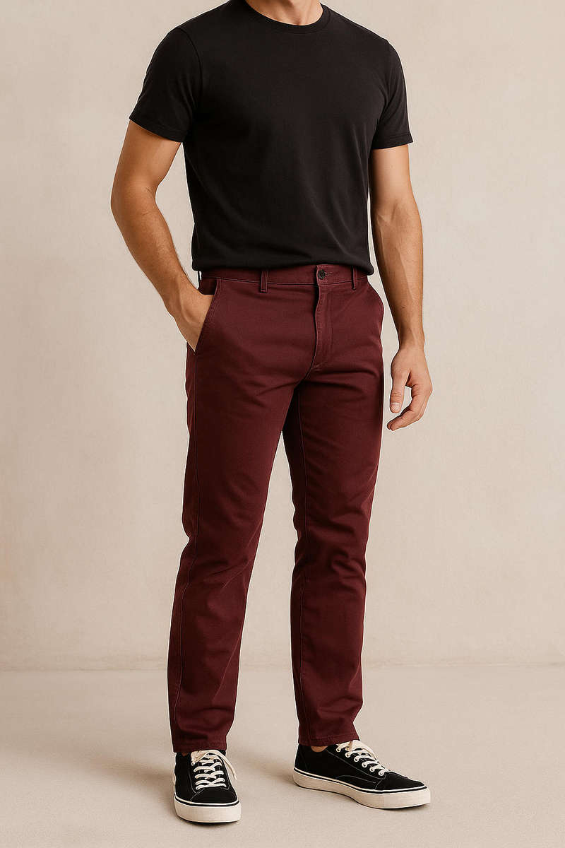 MRP Burgandy Chino Slim Stretch - 32