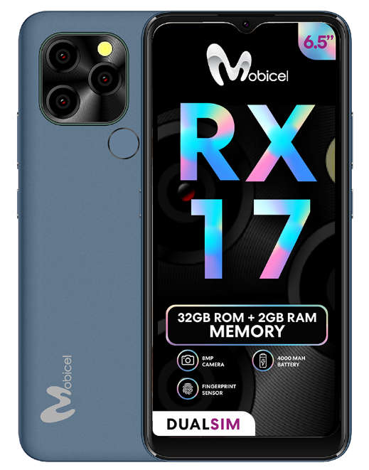 Mobicel RX17 Dual Sim 32Gb 4000mAh Blue & Grey (Brand new Sealed!)