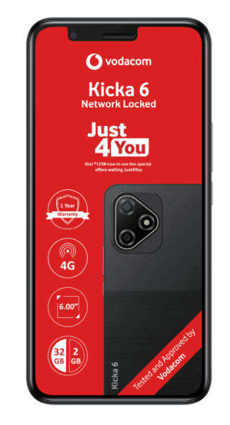 Vodacom Kicka 6 - Vodacom network 32 GB (Brand New Sealed! )