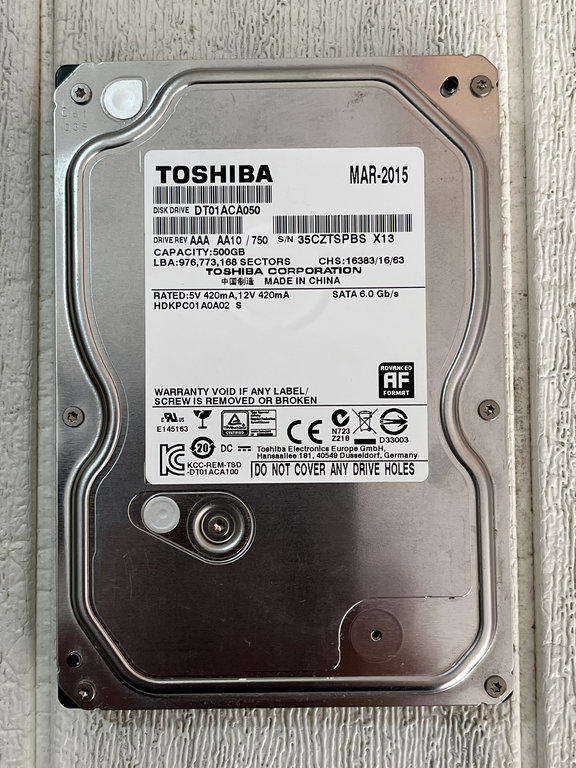 Toshiba 500GB Desktop Hard Drive