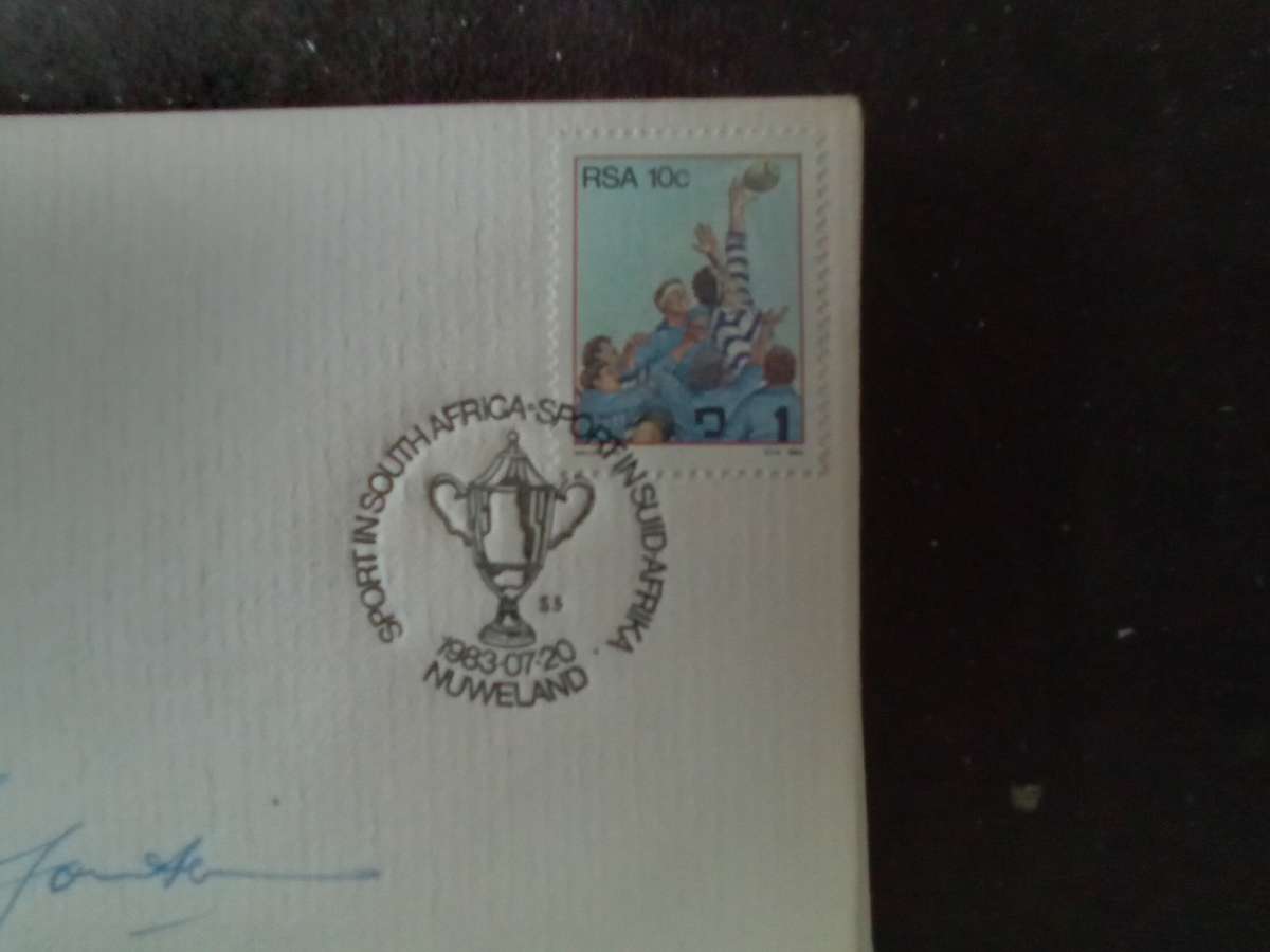 FDC Rugby WPRU Centenary Signed by Cap. Divan Serfontein (AK-128B)