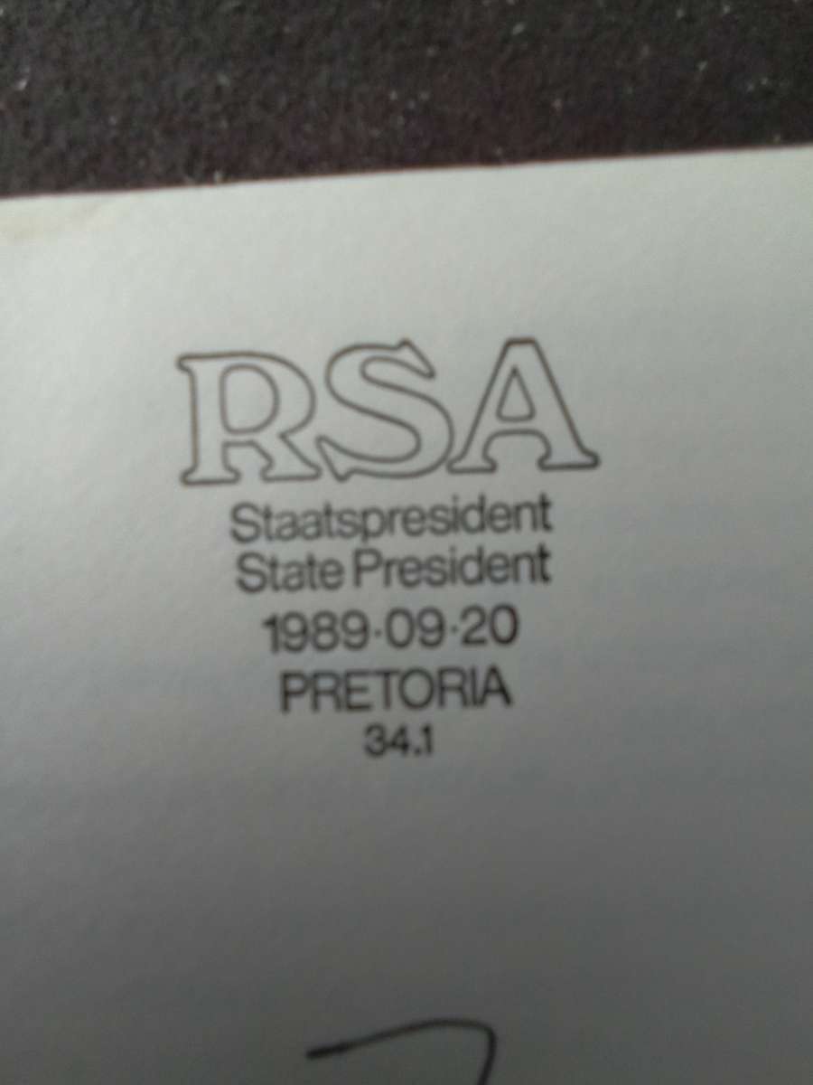 FDC Special Issue SA State President de Klerk (AK-163E)