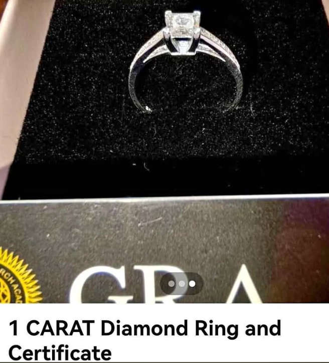 Diamond Ring 1ct Moissanite Diamond Ring Sterling Silver - STYLE 3