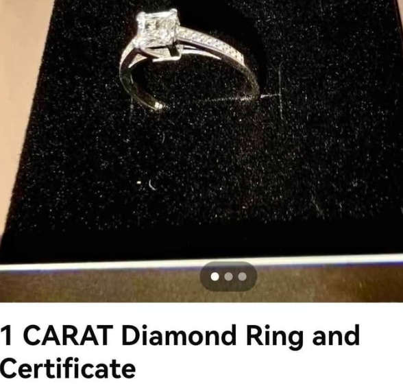 Diamond Ring 1ct Moissanite Diamond Ring Sterling Silver - STYLE 3