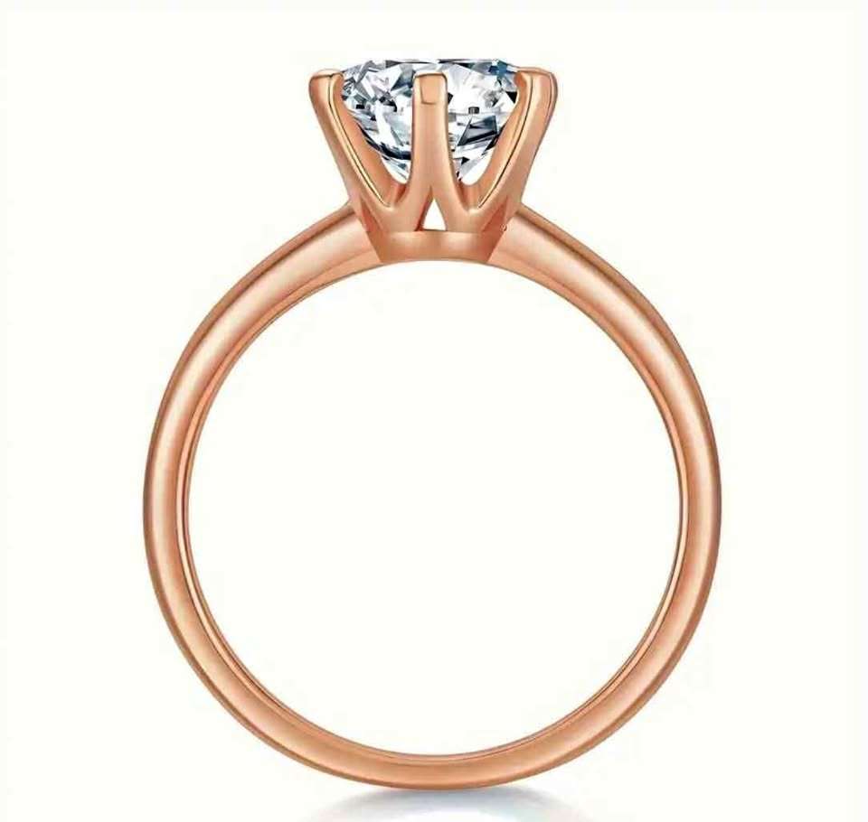 Diamond Ring 1ct Moissanite Diamond Ring Rose Gold
