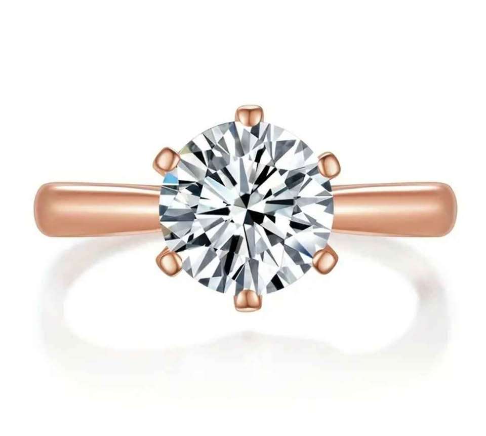 Diamond Ring 1ct Moissanite Diamond Ring Rose Gold