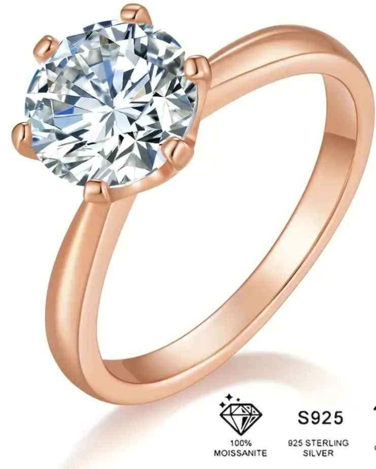 Diamond Ring 1ct Moissanite Diamond Ring Rose Gold