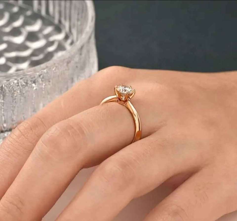 Diamond Ring 1ct Moissanite Diamond Ring Rose Gold
