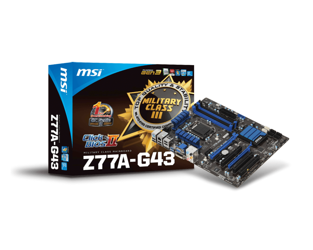MSI Z77A-G43 LGA 1155 Intel Z77 HDMI SATA 6Gb/s USB 3.0 ATX Intel Motherboard & USB 3.0 PCIe Card