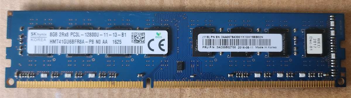 SK Hynix HMT41GU6BFR8A-PB 8GB DDR3L-1600MHz CL11 1.35V Desktop Memory