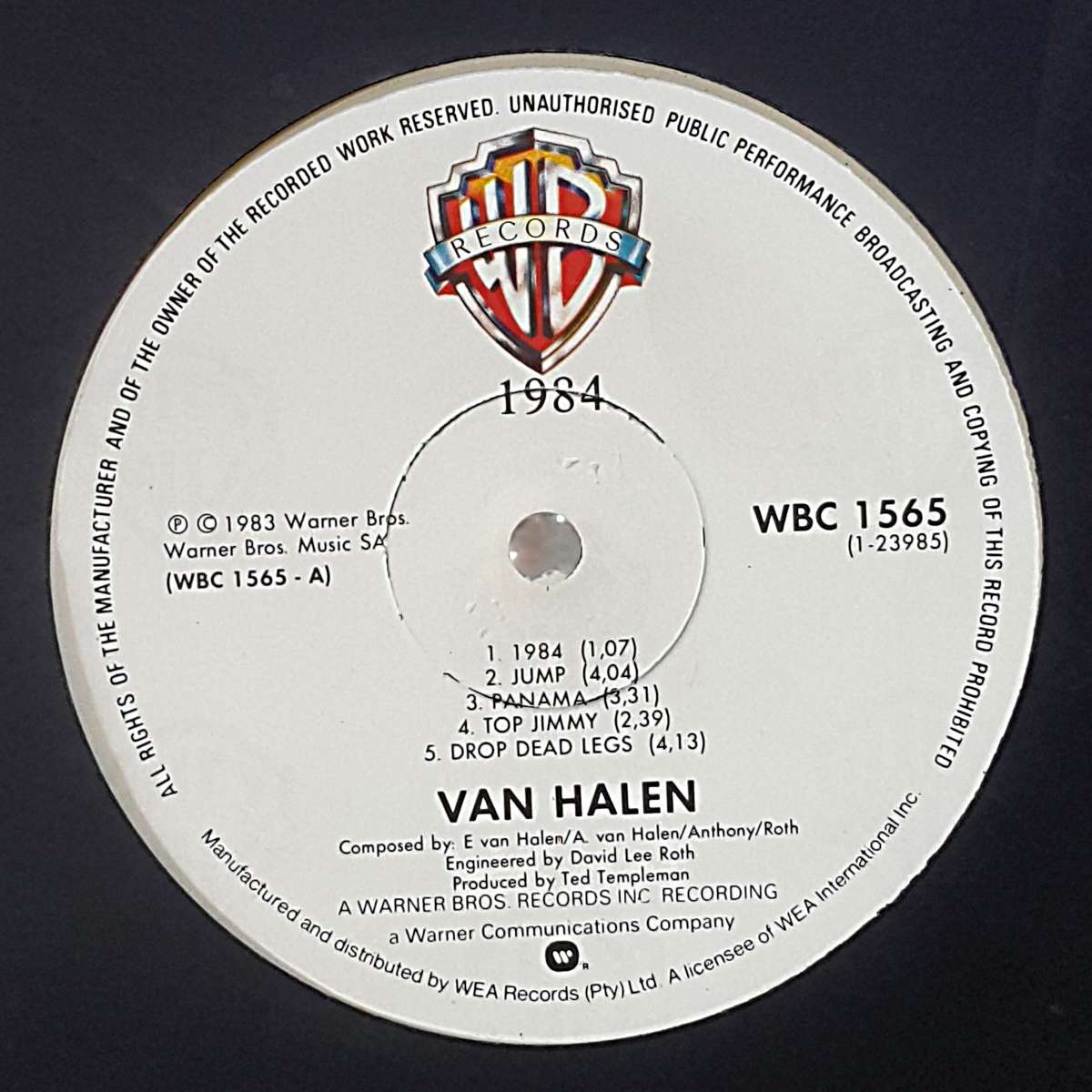 VAN HALEN - 1984 Vinyl, LP, Album Country: South Africa Released: 1984