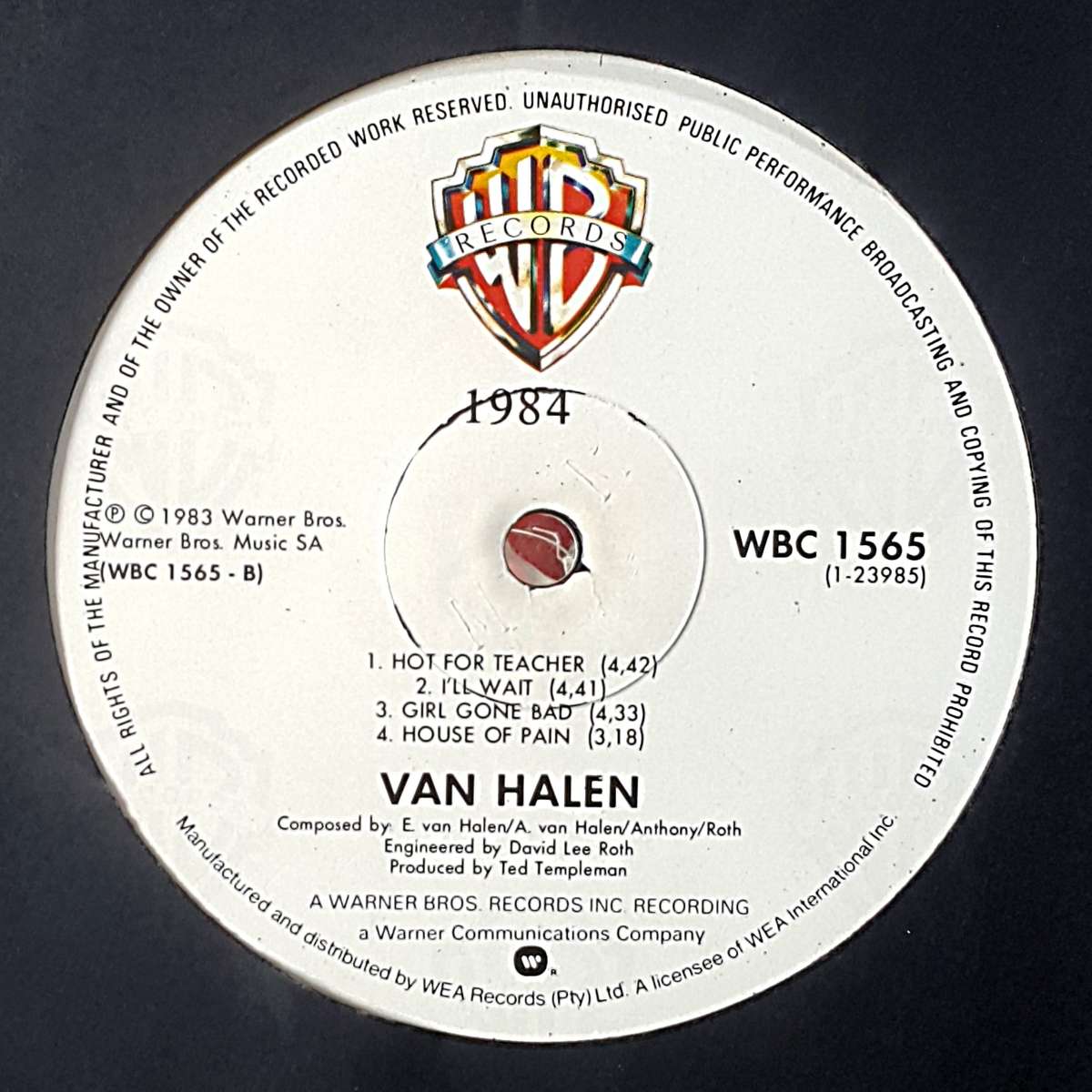 VAN HALEN - 1984 Vinyl, LP, Album Country: South Africa Released: 1984